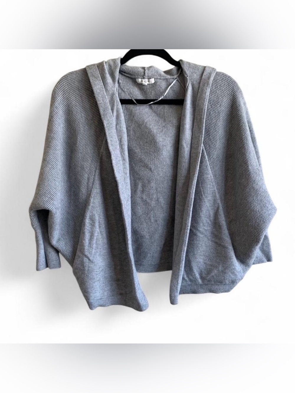 Gray Open-Front Hooded Cardigan Size XSmall